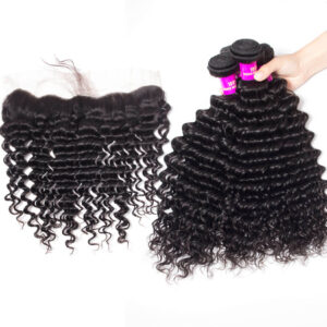 tinashe hair deep wave bundles with frontal