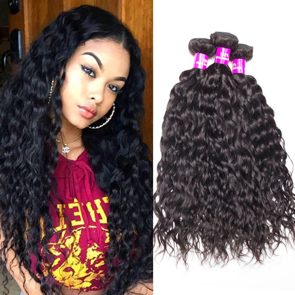 wet and wavy hair weave