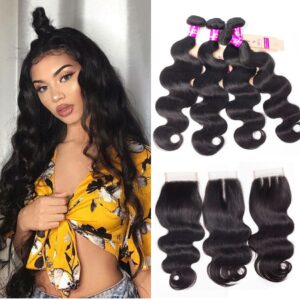 tinashe hair brazilian body wave 4 bundles with closure