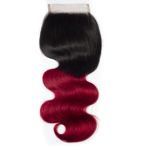 Tinashe hair 1b red body wave closure