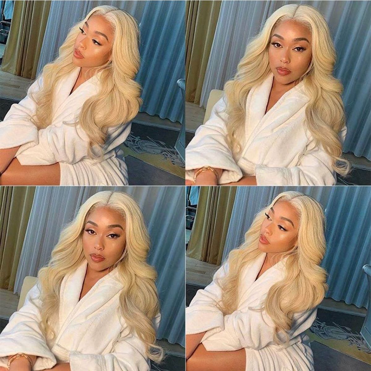 613 Blonde Body Wave Human Hair 13×6 Lace Front Wigs 180% ...