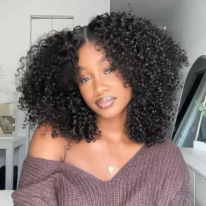 Tinashe hair glueless kinky curly short wig (2)