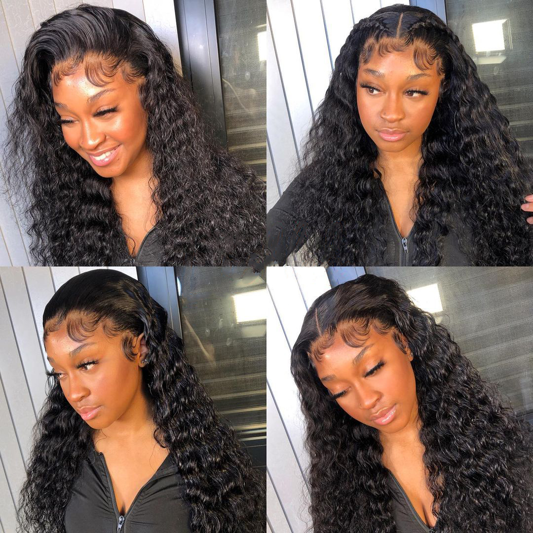 deep wave wig with two braids