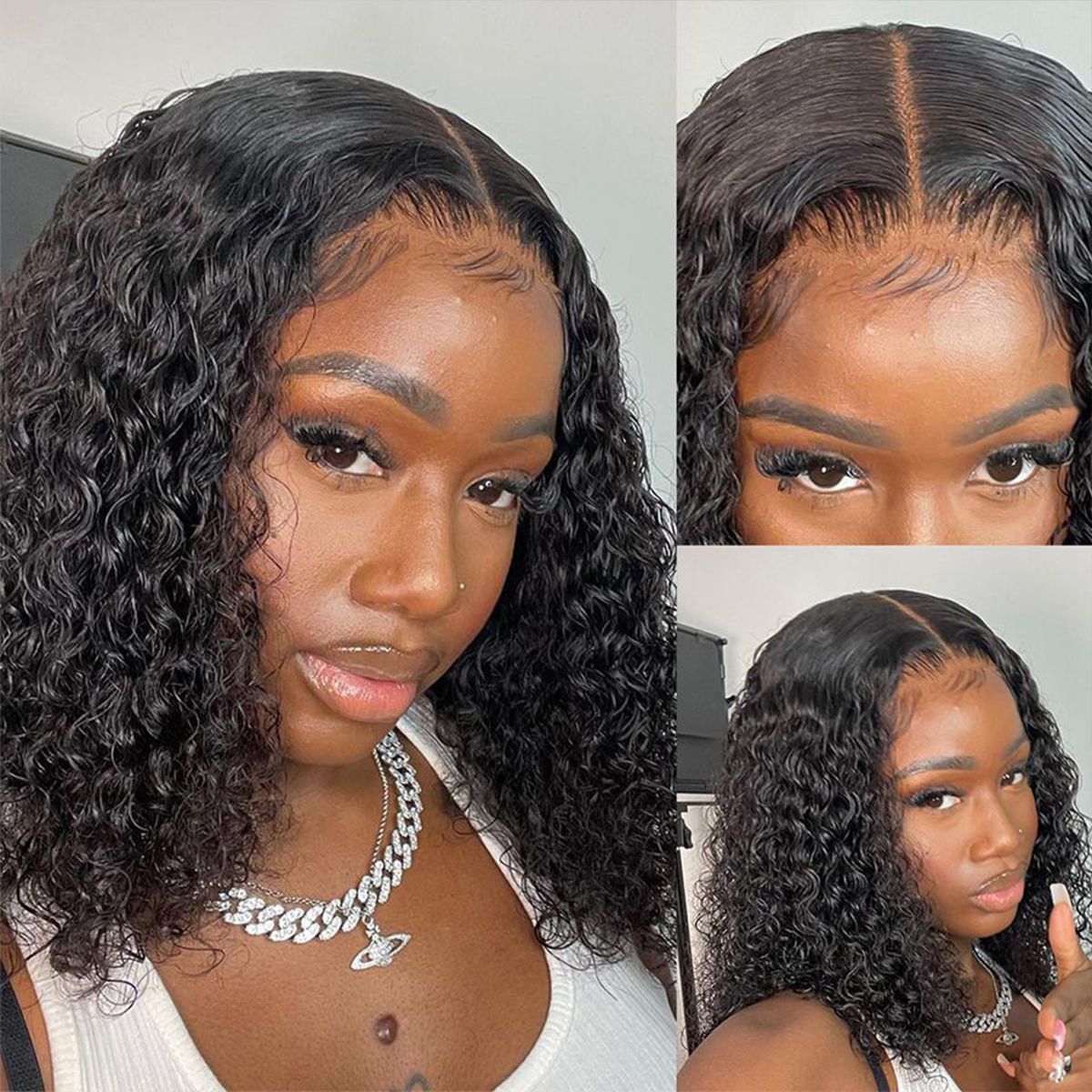 full lace curly bob wig