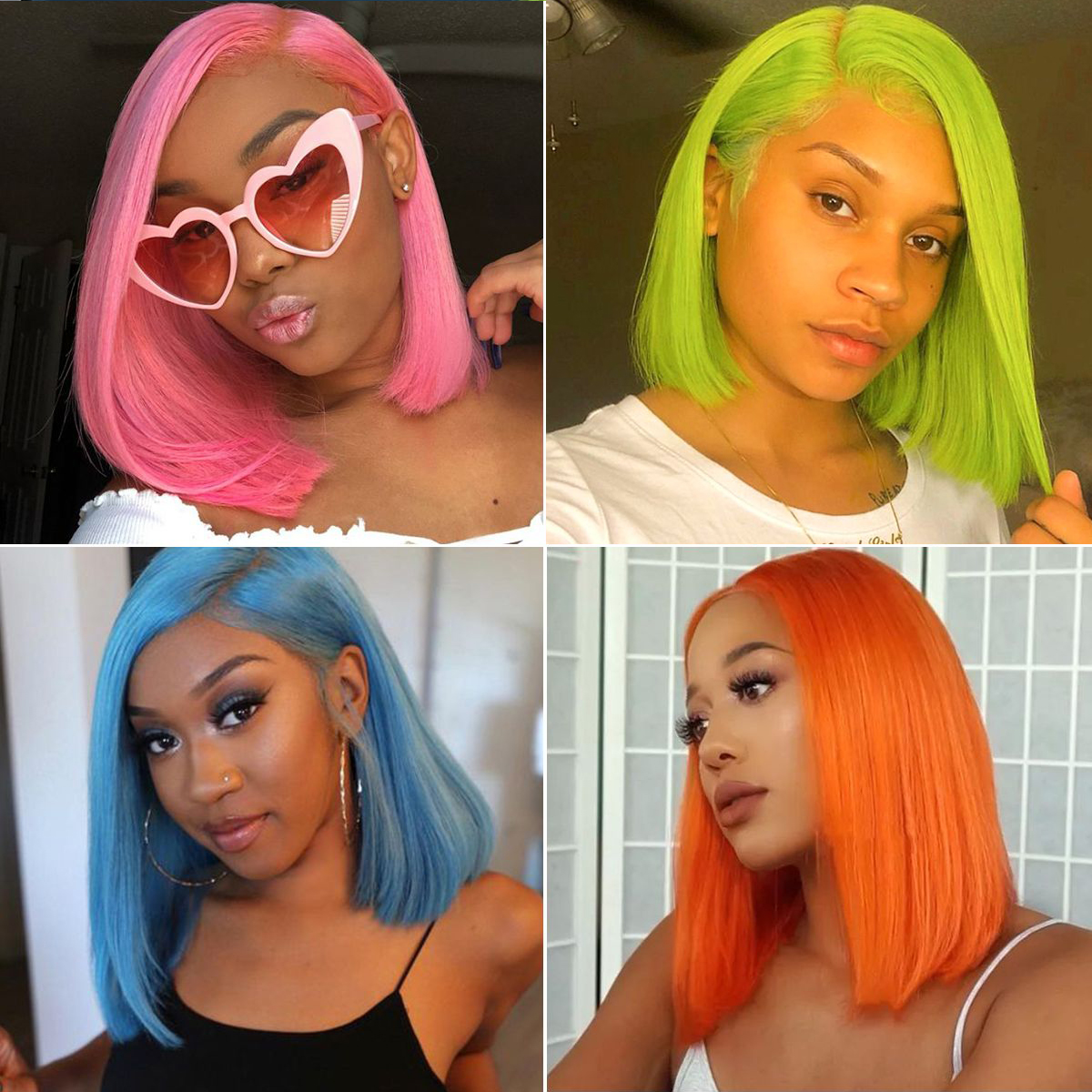 coloured bob wigs