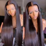 Long straight lace front wig