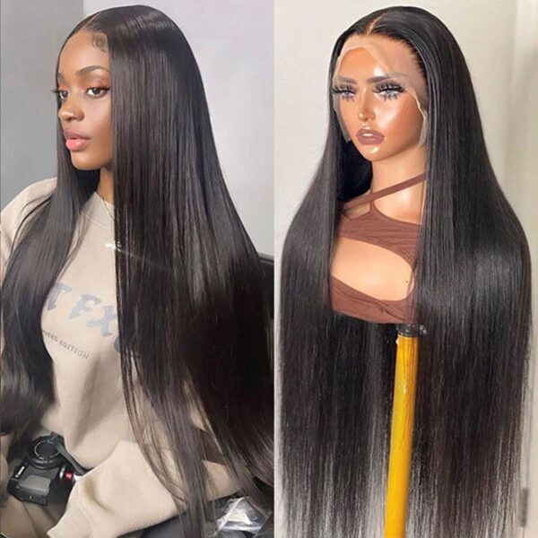 Long straight lace front wig