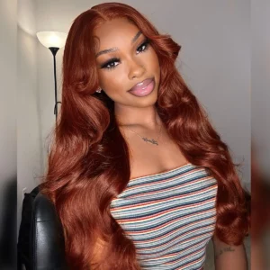 Tinashe hair reddish brown body wave lace wig (2)